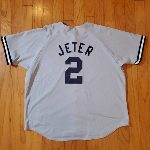 Vtg Derek Jeter Away Jersey New York Yankees Authentic Majestic Men Size XXL USA - Picture 10 of 13